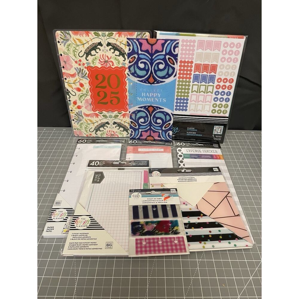 Happy Planner Classic Destash Lot Cover, Fill Paper, Dividers, Bookmarks